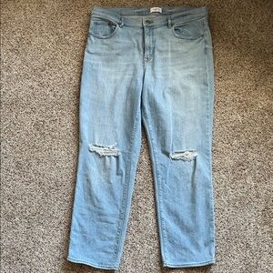 Loft Outlet Women's 12 Boyfriend Light Blue Distressed Jeans